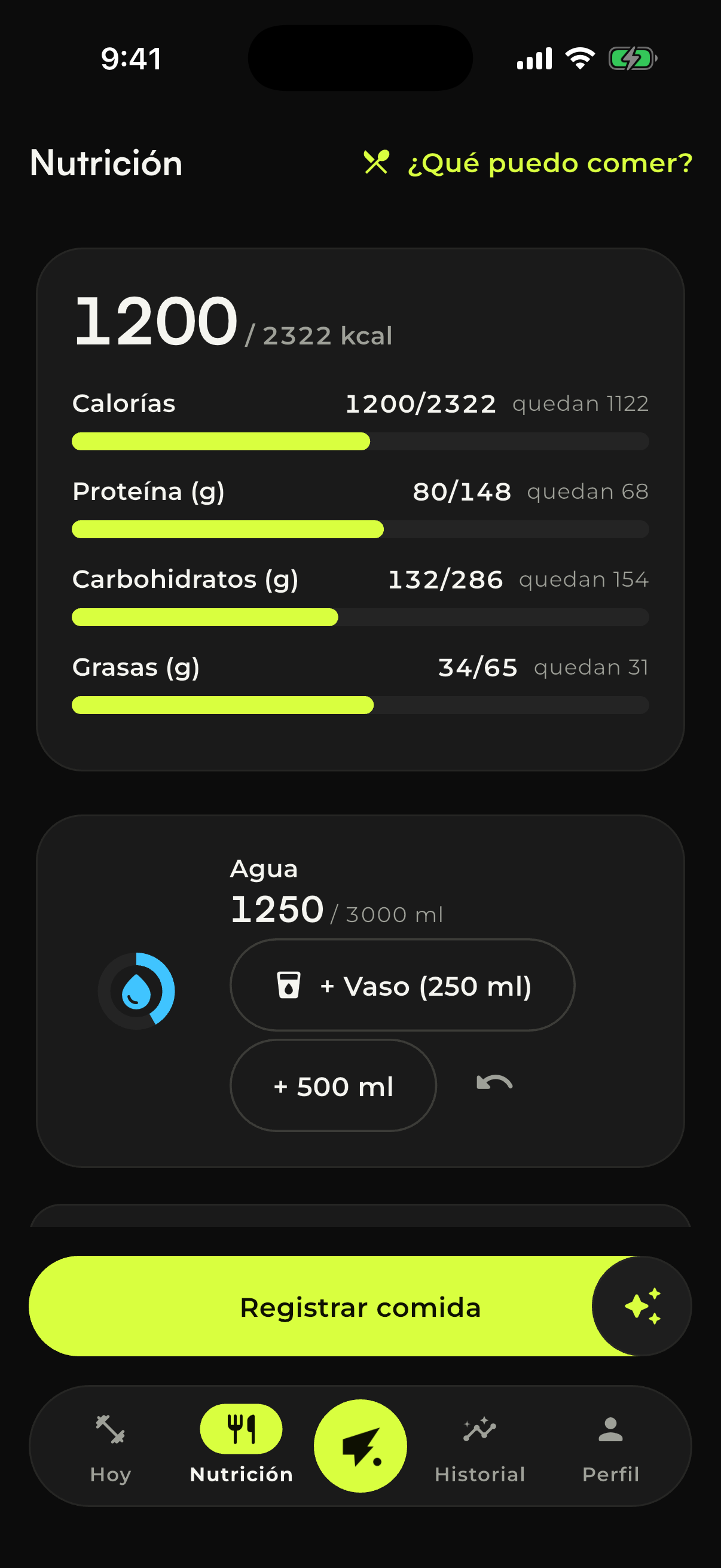 Registro de comida por foto